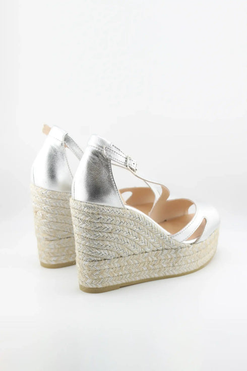 Gaimo Strappy Espadrille Peep-Toe Wedge Sandals